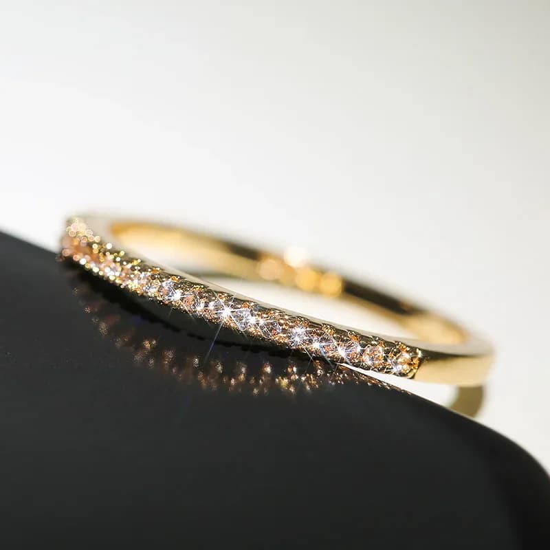Fashion New Minimalist Thin Rings for Women Wedding Brilliant Cubic Zircon High Quality Versatile Female Finger Ring Party