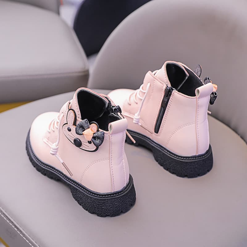 Child's shoes New medium and large children soft soled girls' boots British style princess boots