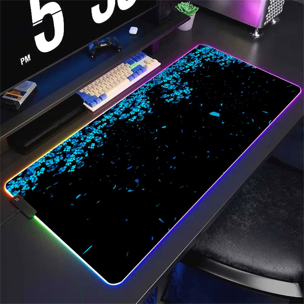 Anime Pad Computer Mouse Sakura Big Mousepad Colorful Flower Laptop Desk Carpet Playmat Cool Desktop Mat Office