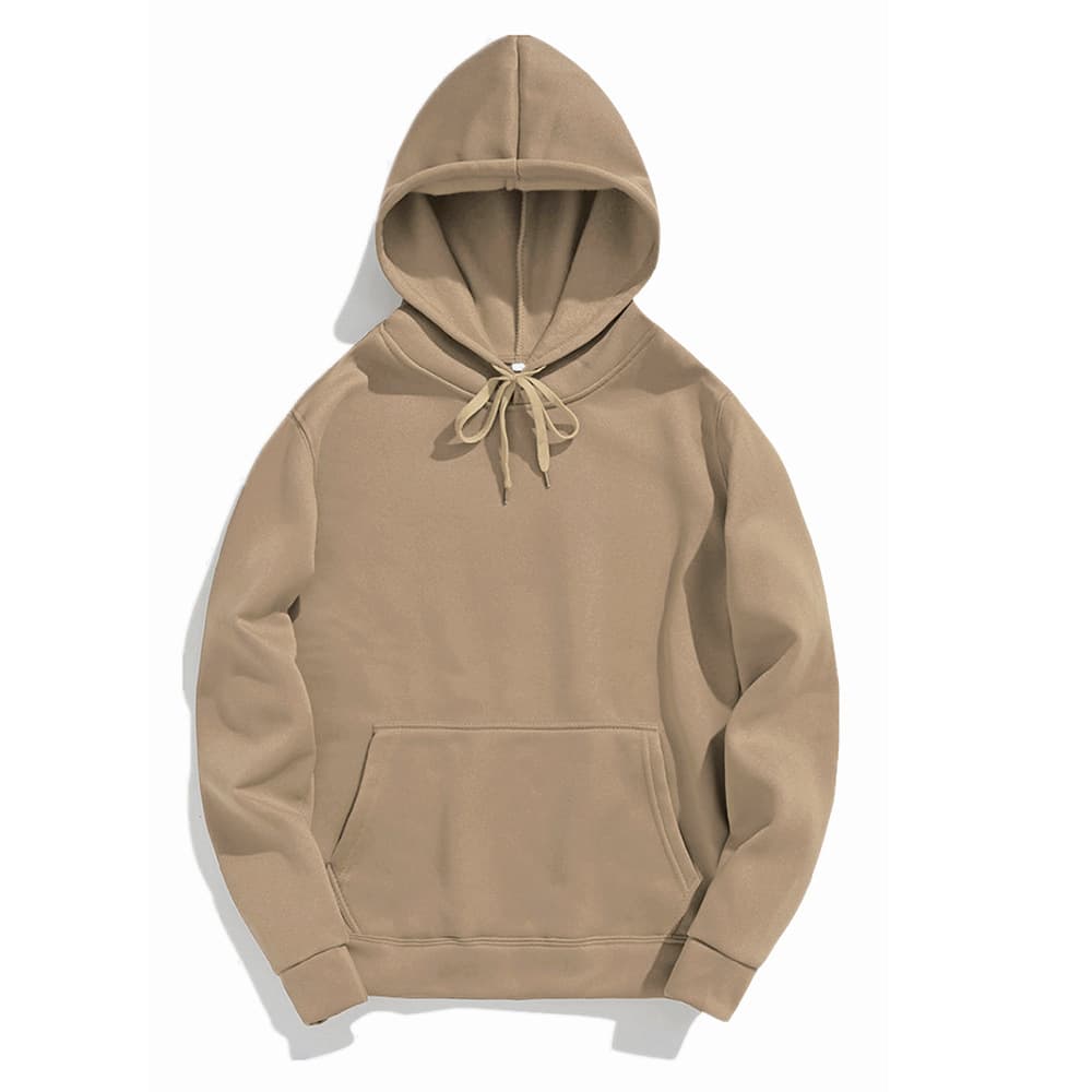 Men's Clothing retro pure cotton sweater jacket pullover solid color large size hoodie