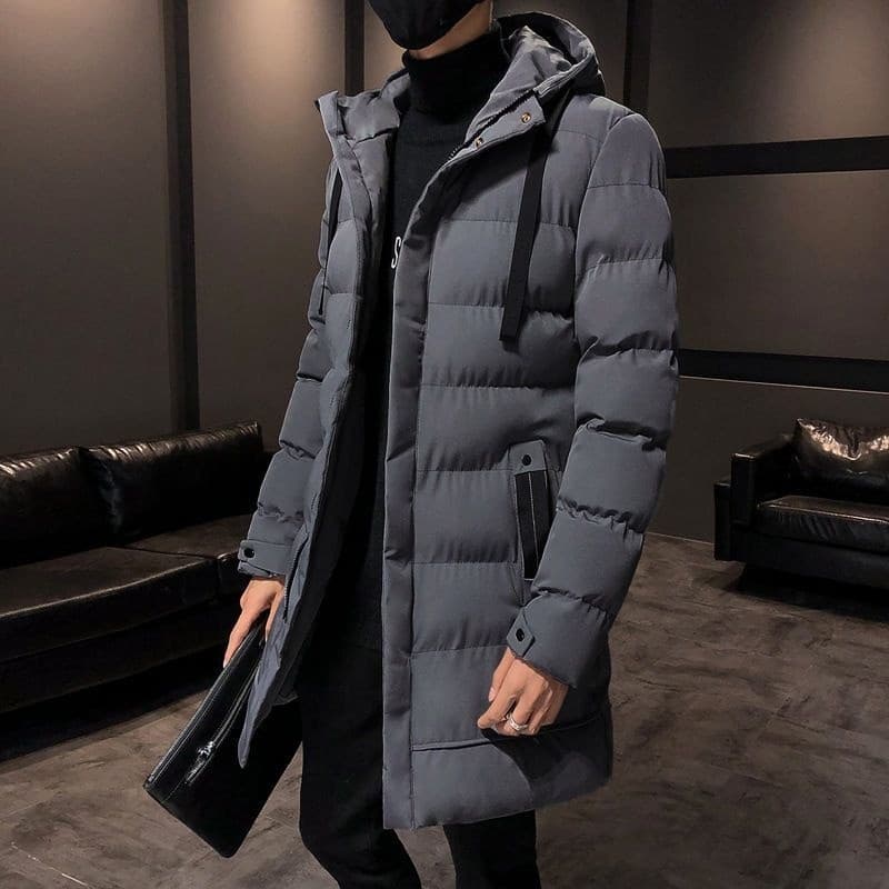 Winter Coat Men Parkas Warm Coats Mid-length Hooded Casual Cotton Jacket Clothing Black Jackets Jaqueta Inverno