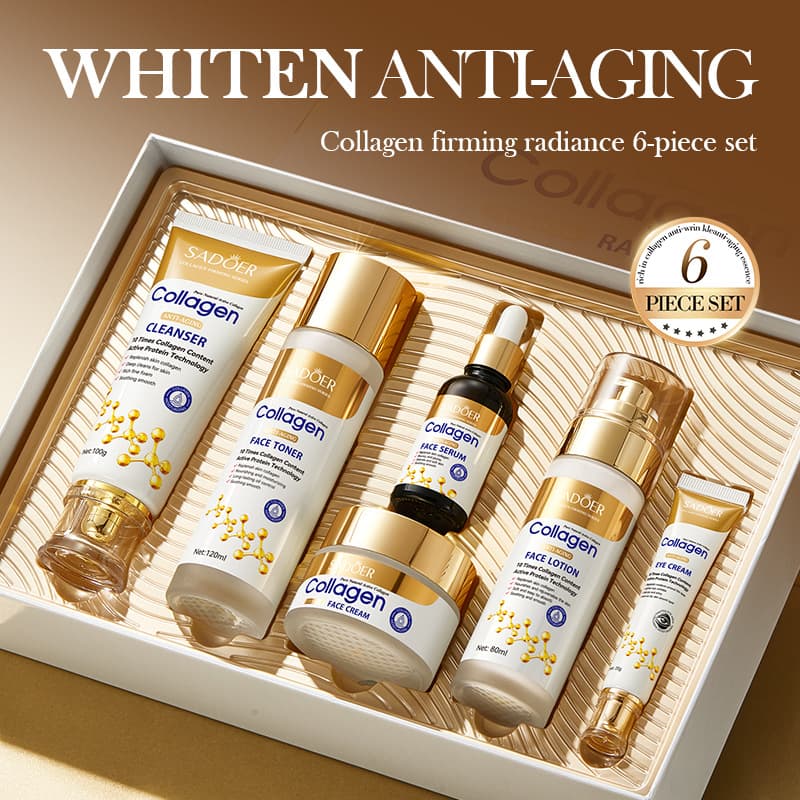 Full English Collagen Firming Skincare 6-Piece Set SADOER Moisturizing Hydration Kit