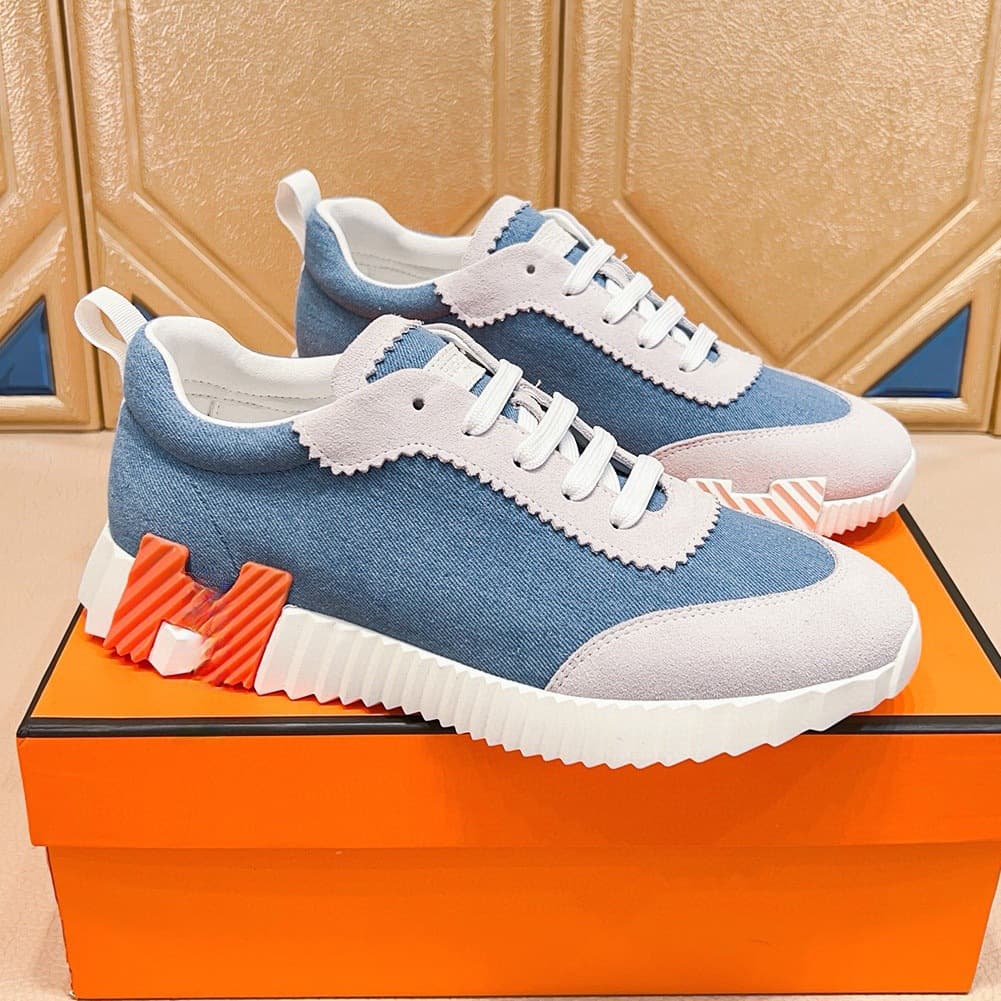 Baskets décontractées de marque H pour couple, chaussures de course respirantes, confortables et à lacets, en cuir véritable et à blocs de coule