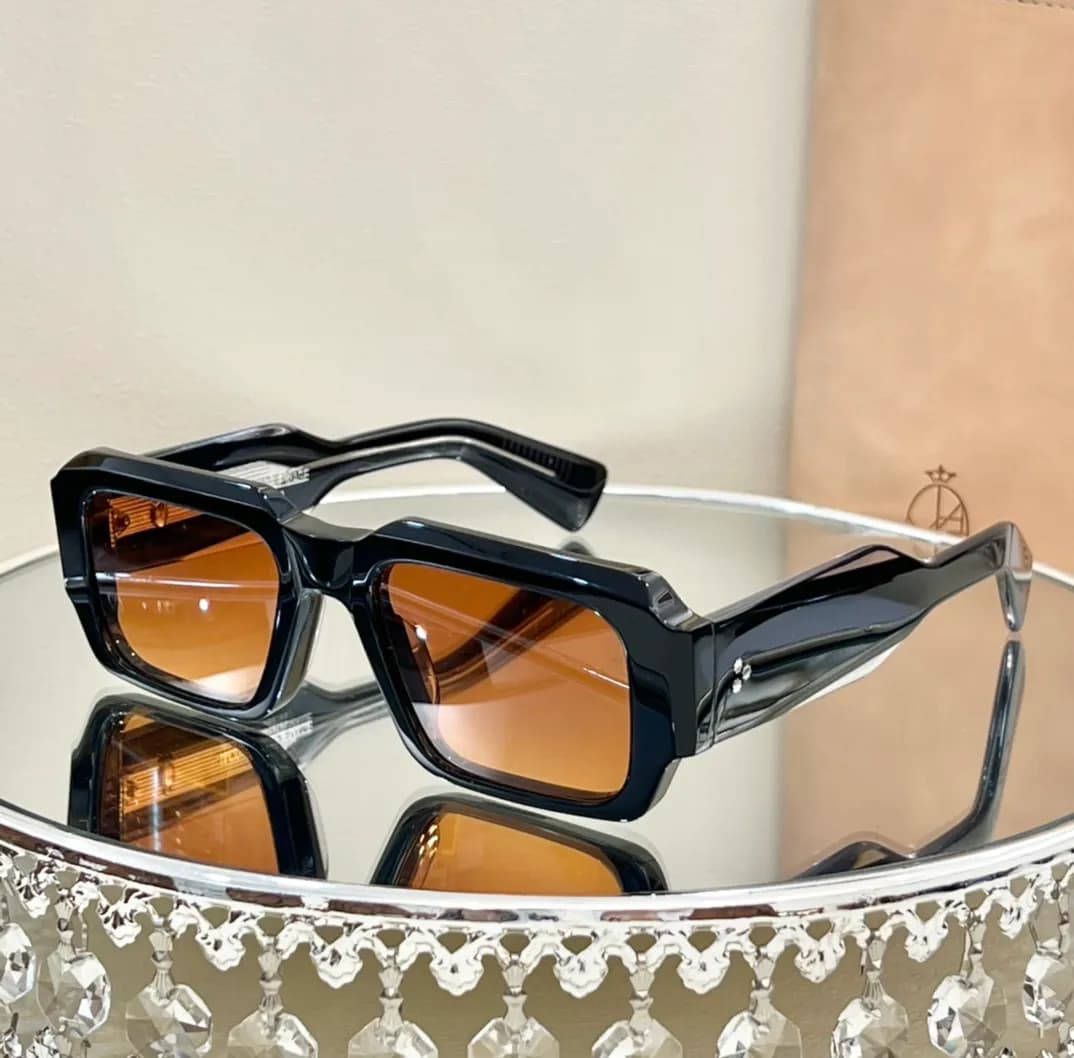 Sunglasses Top Quality Jacques Retro Vintage Rectangular Acetate Frame for Men Driving Designer Marie Women Mage
