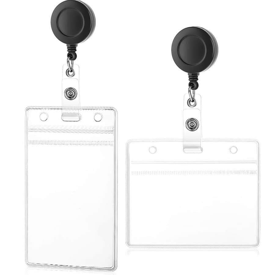 PVC Waterproof ID Card Holder ID Lanyard Easy To Pull Buckle Retractable Easy To Pull Badge Buckle