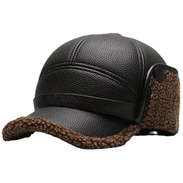 New Men Winter Cotton Hat Black Peaked Ear Protection Middle-aged And Elderly Dad Thickened Warm Baseball Cap