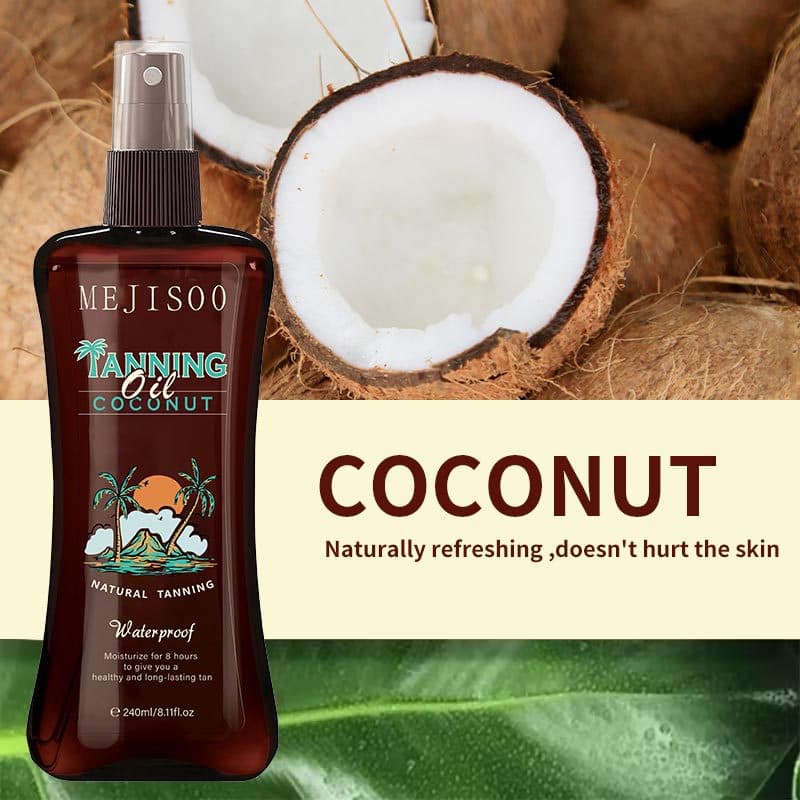 Tanning Coconut Oil - Beach Sunbath Bronzing Tanning Oil, Natural Deep Dark Tint Moisturizer, Outdoor Tanning