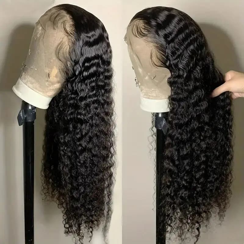 Deep Wave Lace Front Human Hair Wigs Swiss Transparent 4x4 13x4 13x6 360 Frontal Wig Women Wavy