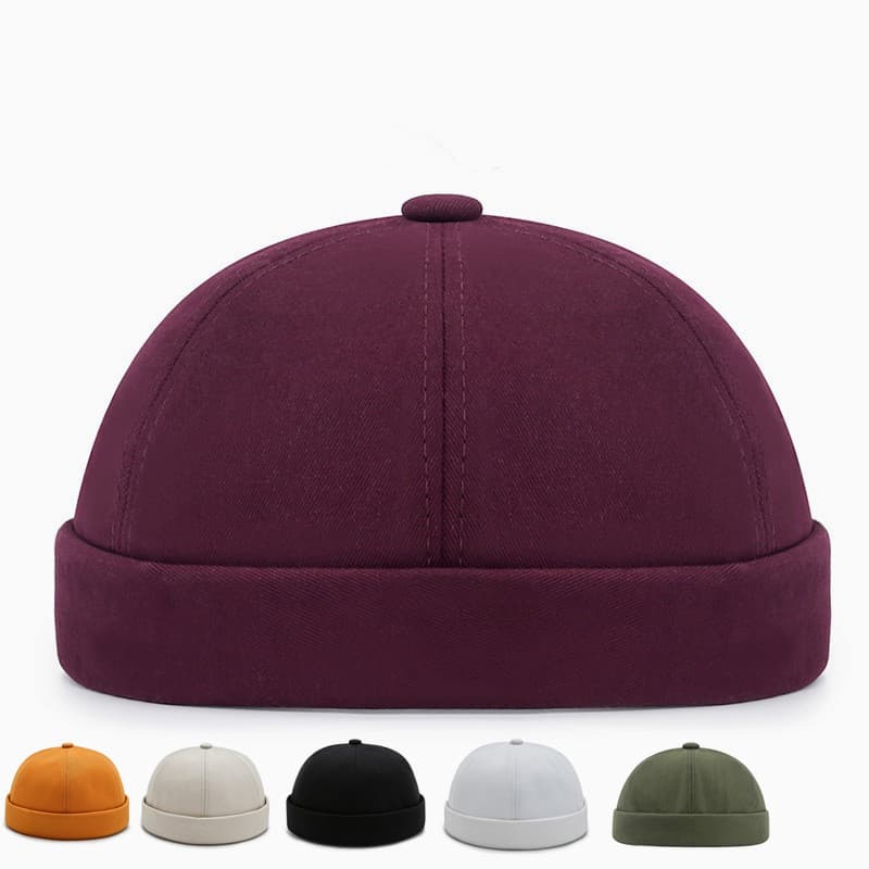 Men's Hats Landlord Hat Korean Version Simple Solid Color Light Plate Retro Street Hip Hop Brimless Melon Skin Hat Female Personality Yuppie Hat