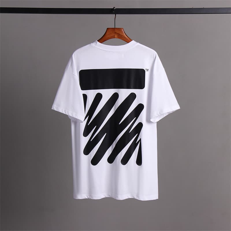 L'expérience de longue date de l'utilisation du ruban adhésif OFF avec impression de flèche OW T-shirt à manches courtes pour homme, coupe ample,