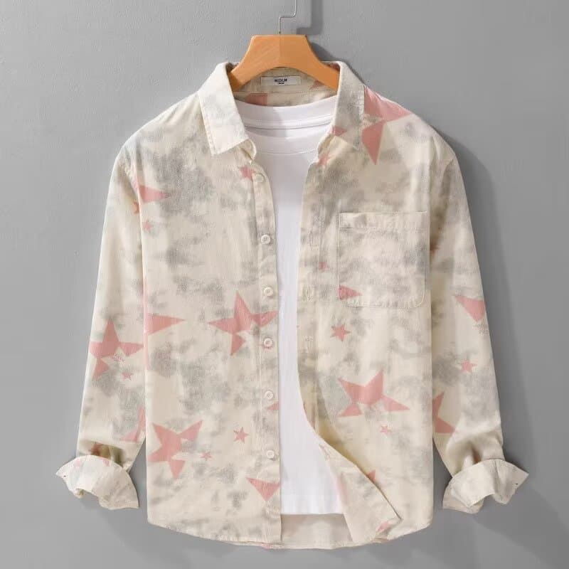 Men's Clothing Little Star High End Simple Shirt Casual Loose Versatile Men's Shirt
