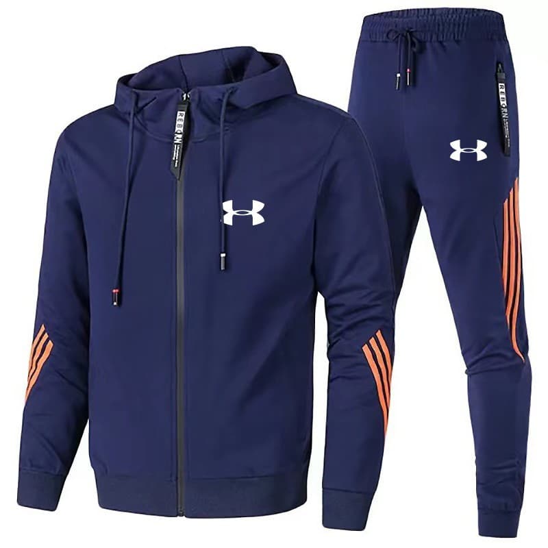 2023 printemps et automne hommes loisirs sport ensemble trois barres à capuche fermeture éclair pull pantalon à la mode ensemble de sport