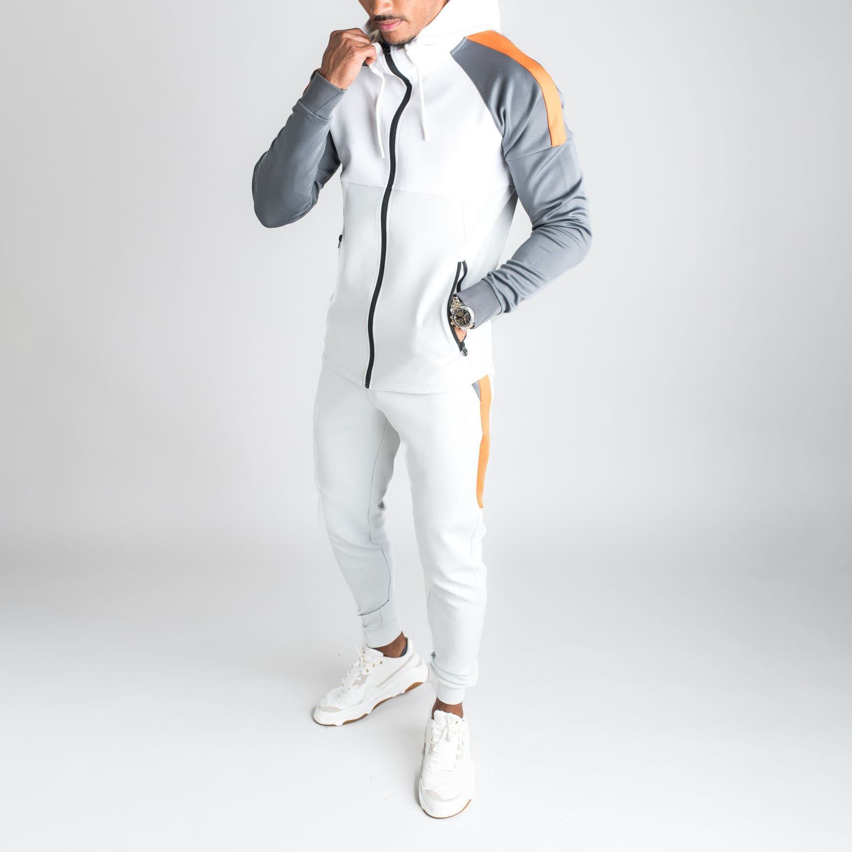 Men's Clothing Hot Sale Contrast Color Pocket Men's Casual Sports Suit