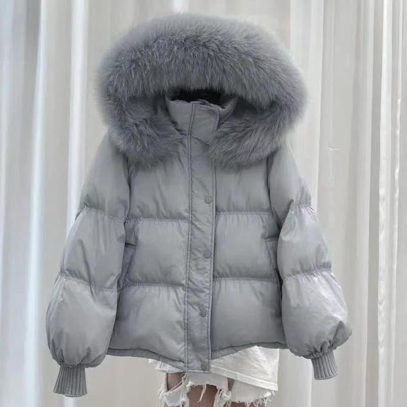Women's Clothing winter new loose winter coats cotton jacket for women short style small size large fur collar cotton coat thickened coat
