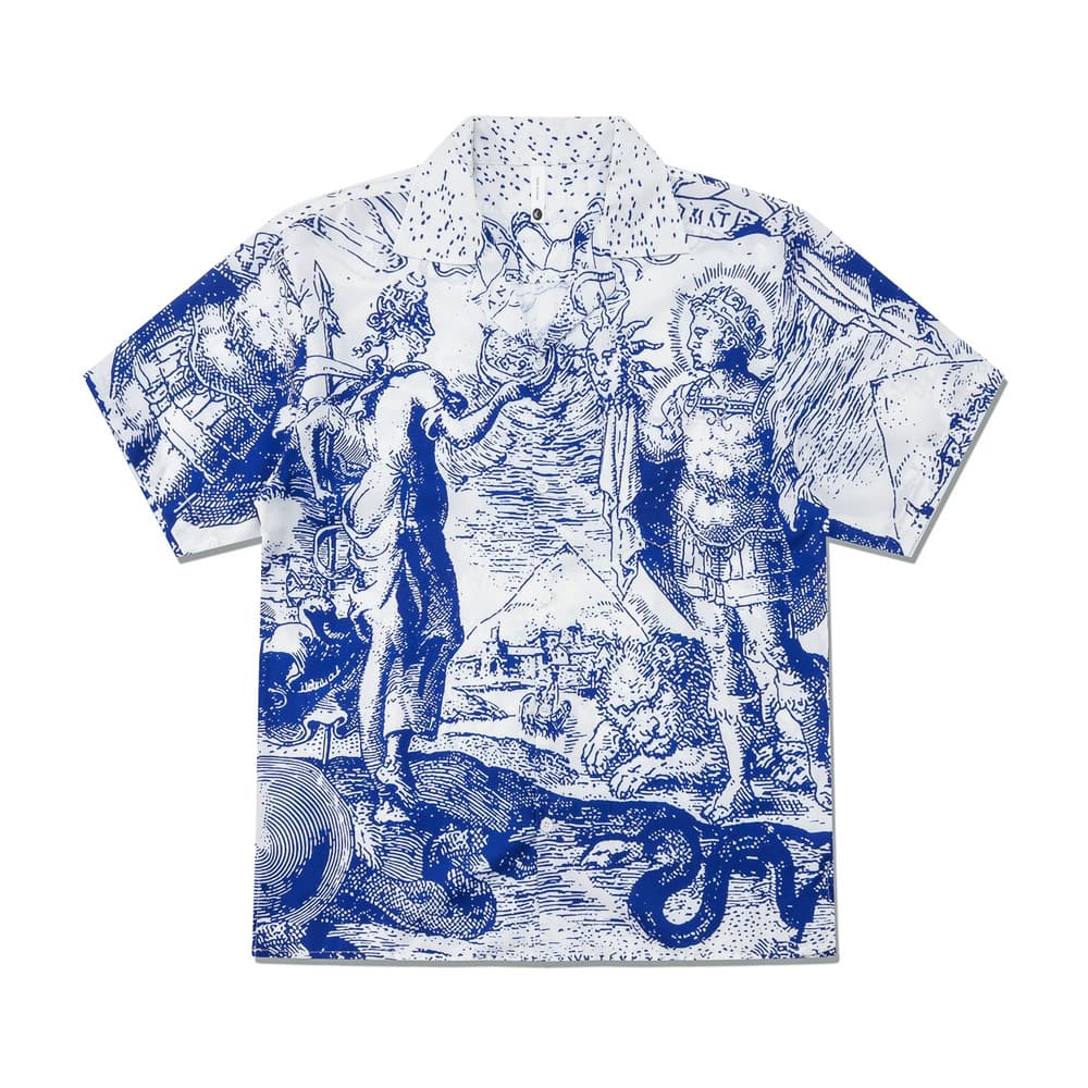 Men's Clothing Leisure Fashion Retro Print Shirt Short Sleeved Couple Cardigan Men And Women