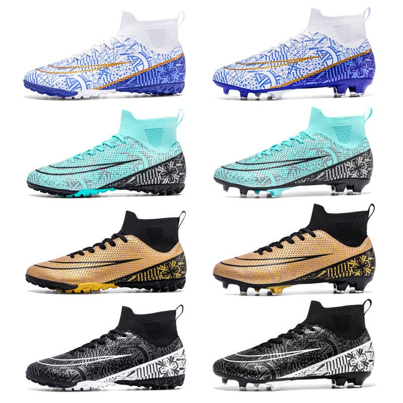 Soccer Shoes High Top Long Stud Artificial Turf Spiked Men's And Women's Training Shoes For Students