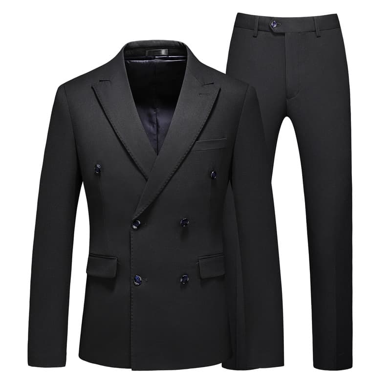 men's suit suit double-breasted solid color large size suit three-piece suit slim groom wedding dress