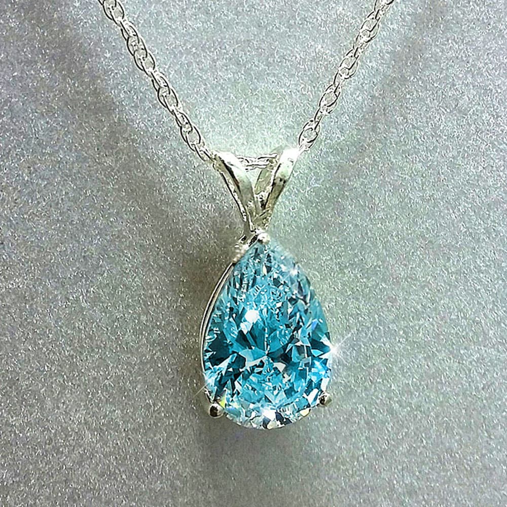 Cao Shi fashion jewelry diamond drop pear shaped Zircon Pendant simple engagement clavicle Necklace female