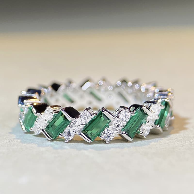 Cao Shi's Light Luxury Women's Geometric Zircon Noblewoman Ring, Fashionable Temperament, Banquet Matching Style