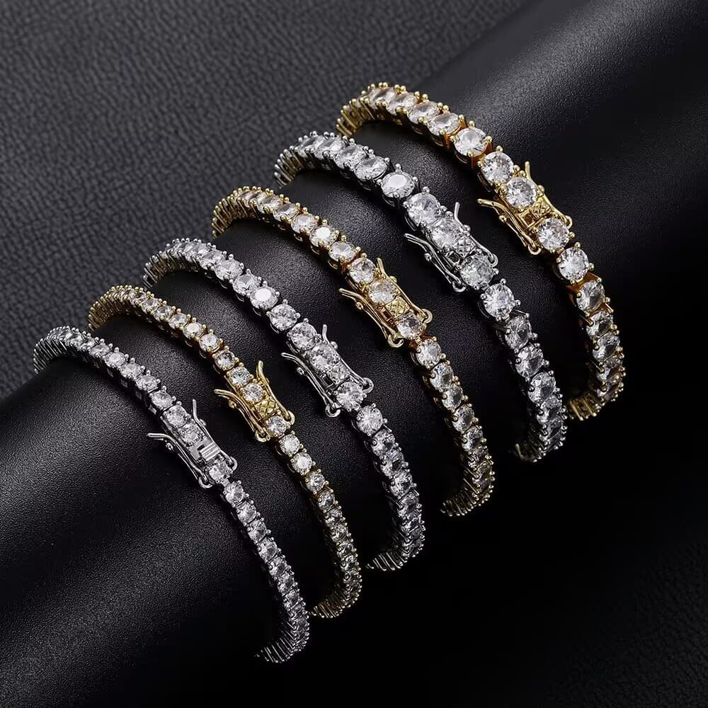 Women's Jewelry Zircon Tennis Chain Hip-Hop Full Diamond Men's Bracelet High-End Beads Jewelry