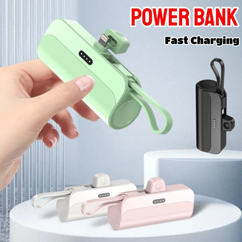 Portable Power Bank 10000mAh Quick Charge 2 IN 1 Mini External Battery Charger Cases For IPhone 15 14 13 12 Pro Max