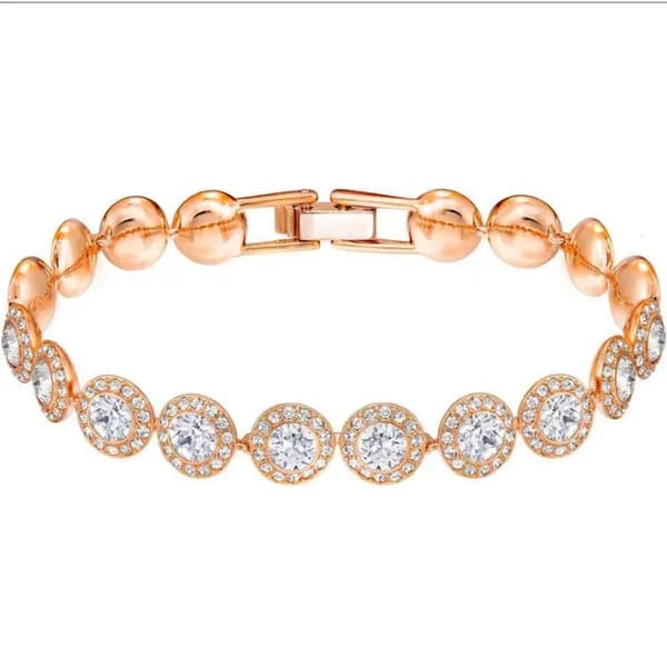 Bracelet de créateur de mode Angel, série de bijoux Crystal Mosan Dia, finition or rose