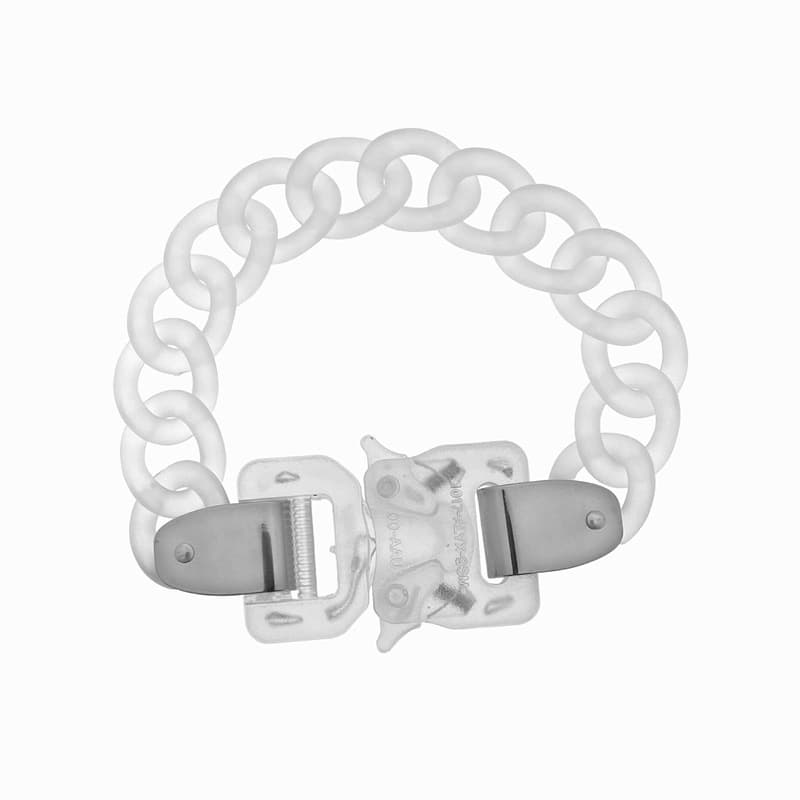 1017 ALYX 9SM Transparent Acrylic Industrial Functional Style Titanium Steel Metal Safety Insert Buckle Bracelet