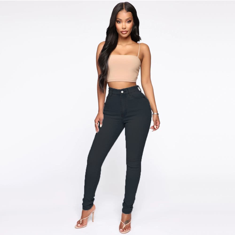 Women's High Waist Skinny Jeans - Butt Lifting Stretch Denim Pants For Curvy Fit (Black, Gray, Light Blue, Dark Blue)