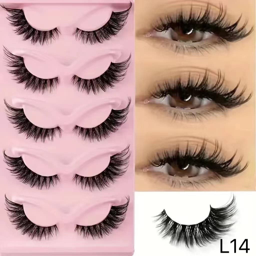 Russian Volume False Eyelashes - Dramatic Curl & Fluffy Cat Eye Effect (Extra Wispy, Bold Lash Lift Look