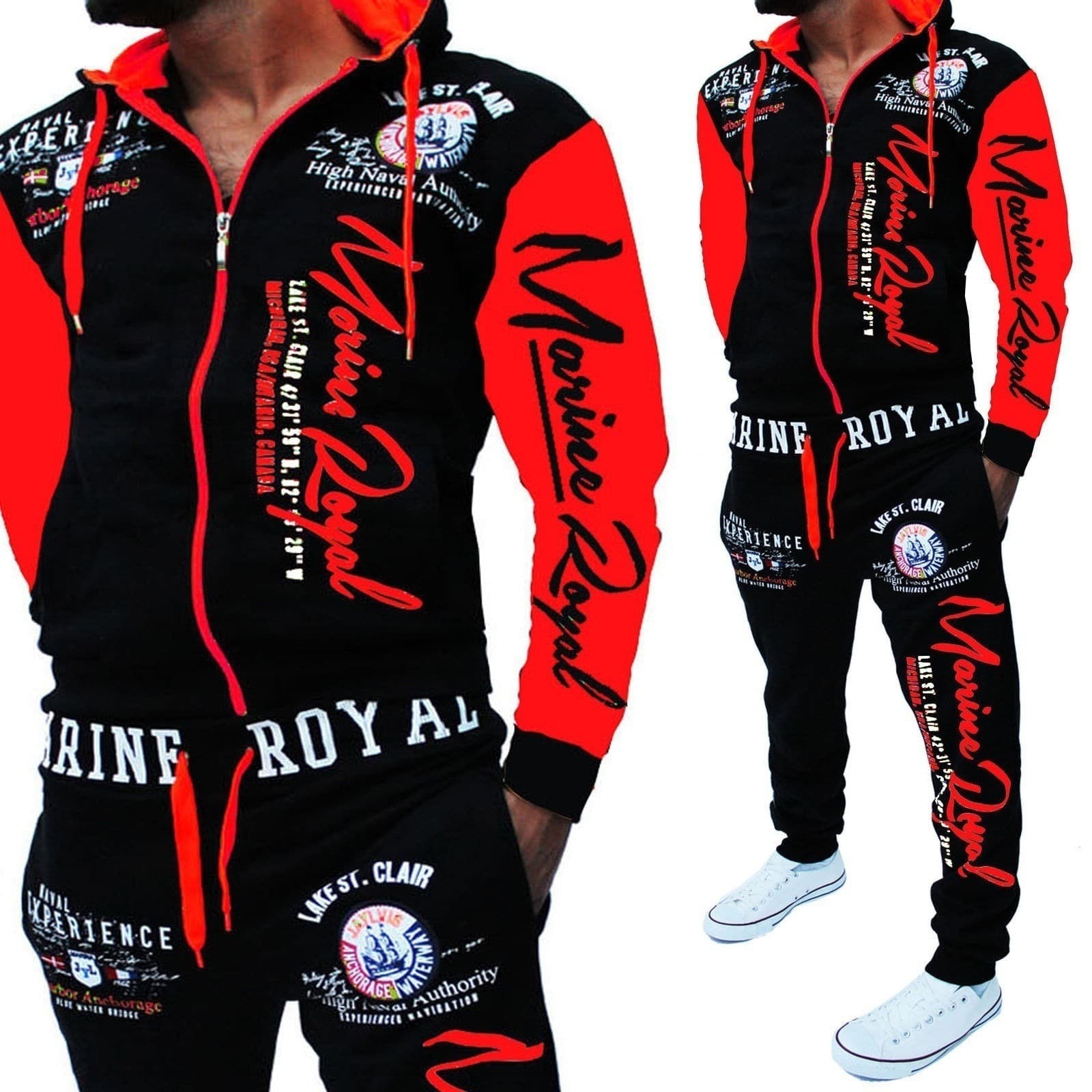 Men's Clothing men's fashion two piece hooded sweatshirt and pants hooded sportswear large quantities of spot