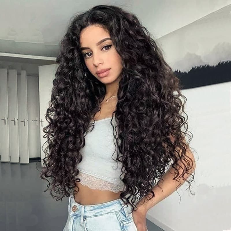 2023 Hot Selling Long Style African Small Roll Natural Black Explosive Head Synthetic Fiber Wig Headband Cover