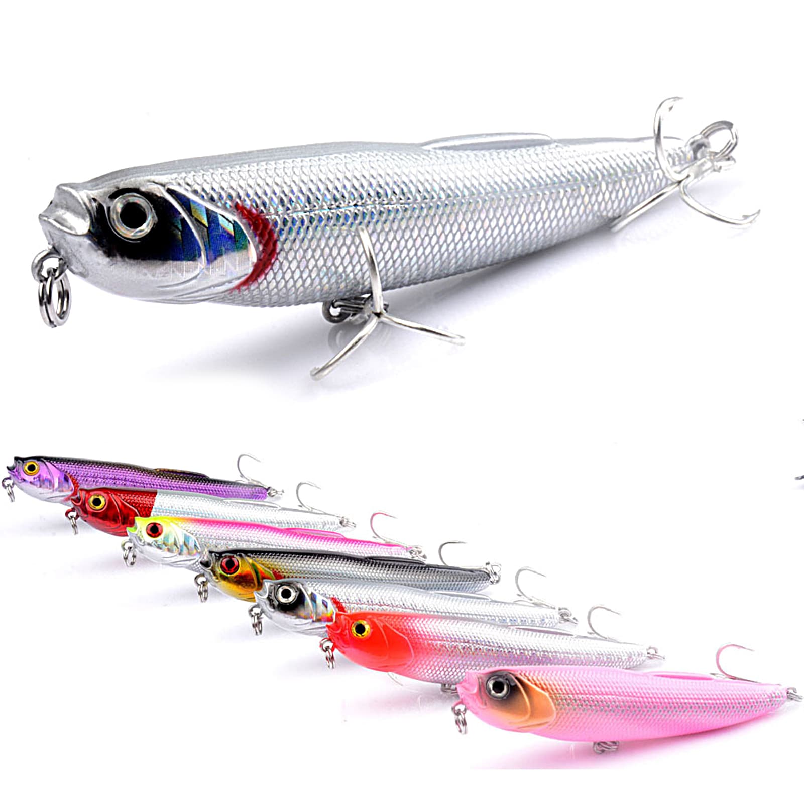 Kaou01 8.8cm/9g Fishing Bait Strong Penetration Tempting Sharp Top Water Floating Popper Hardbait for Angler