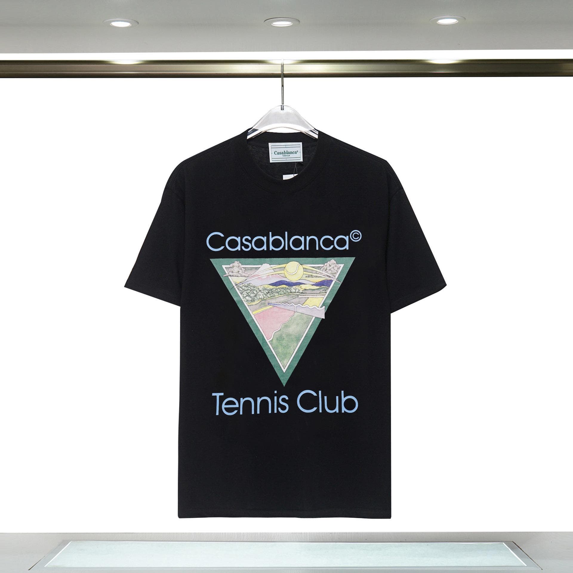 Vêtements pour hommes 24 nouveaux styles Illusion Gate Letter Printing T-shirt à manches courtes à col rond personnalisé
