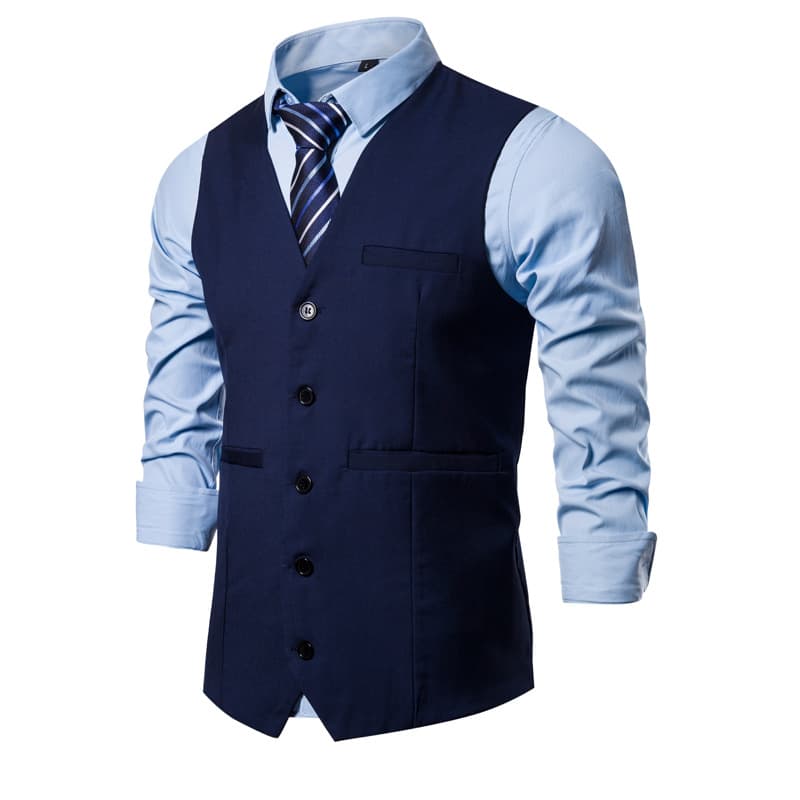men's solid color vest large size casual suit vest men's vest vest thin jacket