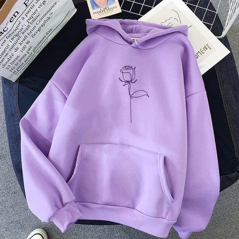 Women's Clothing autumn and winter new style hooded sweatshirt for women plus velvet student loose casual couple long sleeved tops for women