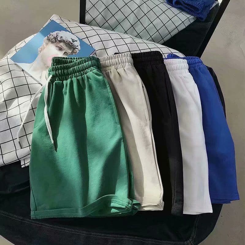 Men's Clothing Sports Shorts Summer Boys Casual Loose Pants Beach Pants Solid Color Shorts Big Pants Trend