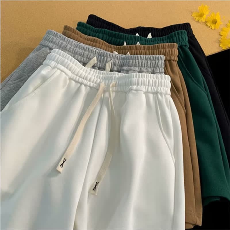 Men's Solid Color High Street Retro Basketball Sports Shorts Casual Mid Waist Loose Fit Summer Trendy Pants