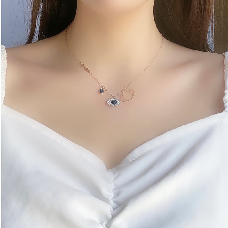 Devil's Eye Necklace Female Elements Crystal D Evil's Eye Clavicle Necklace