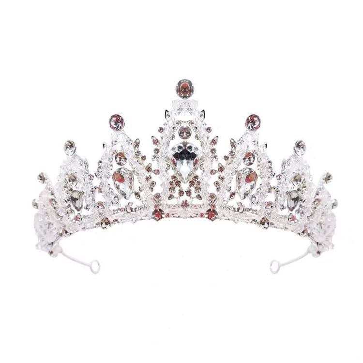 Cross-border new bridal headwear white crystal crown bride princess crown headband wedding dress hair accessories