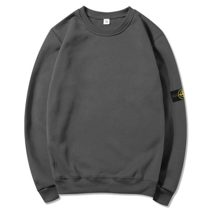 Sweat-shirt à capuche pour homme, couleur unie, col rond, basique, automne et hiver