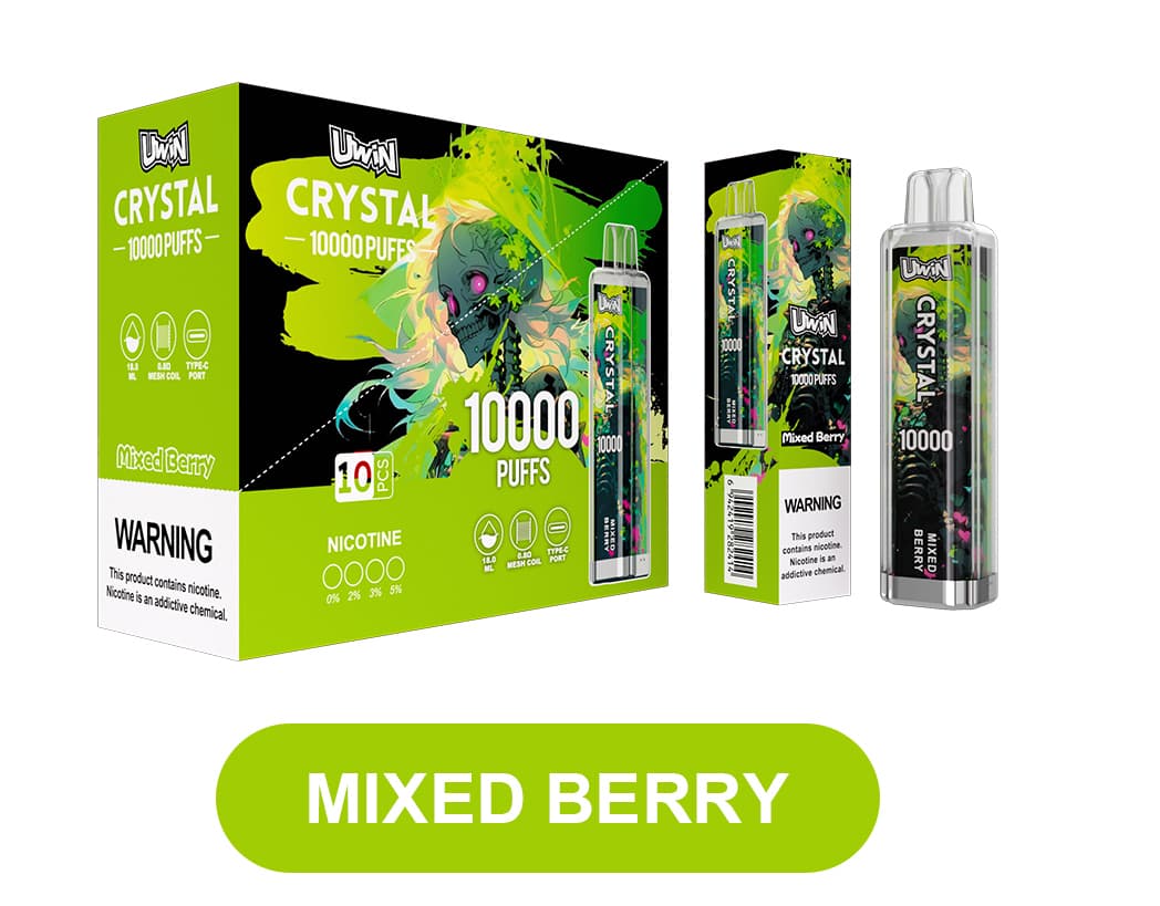 Kit de démarrage de cigarettes électroniques jetables Uwin Crystal, 10 000 bouffées, 15 saveurs, 2, 5 ou 10 pièces