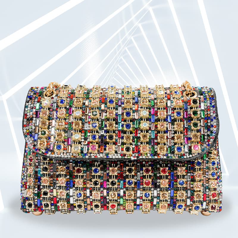 Women's Bags New celebrity crossbody evening bag fashion Diamond-embedded handbag high-grade exquisite square women's clutch