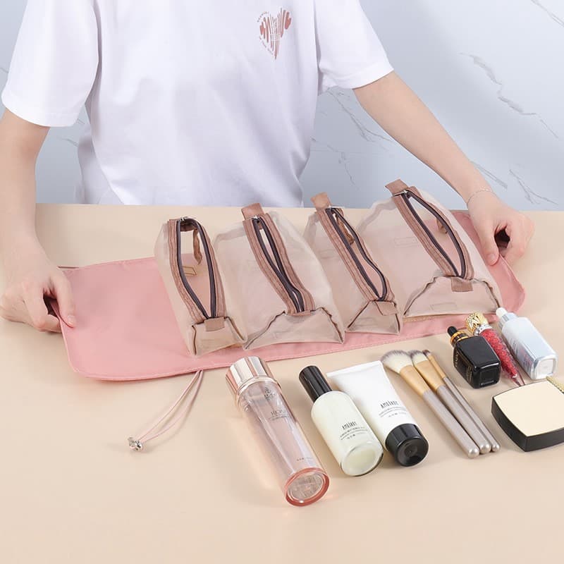 New four-in-one travel cosmetic bag portable multifunctional large-capacity detachable toiletry storage bag