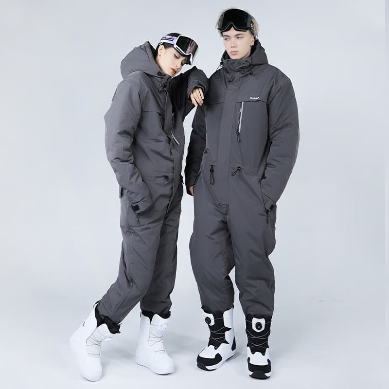 Ski Suit Cold-Proof Men And Women One-Piece Outdoor Set Waterproof Windproof Thickened Warm Integrated Riding Fishing