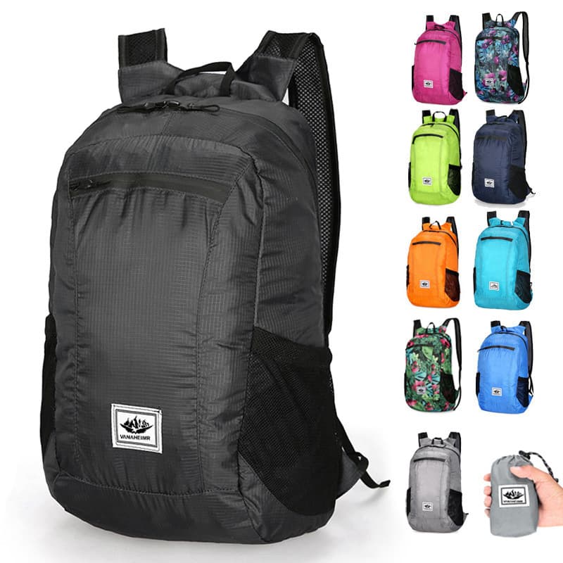 Cycling bag folding outdoor backpack large capacity lightweight printed logo sports travel backpack