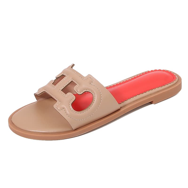 Women's Shoes Summer Outdoor Fashion Flat Slippers One Line Beach Sandals Travel Flat Shoes For Women