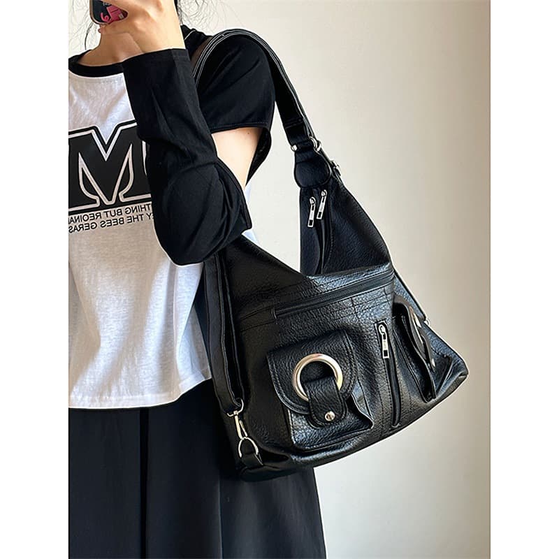 Single shoulder bag, simple personality, large capacity, versatile student shoulders, diagonal cross bag, commuting bag