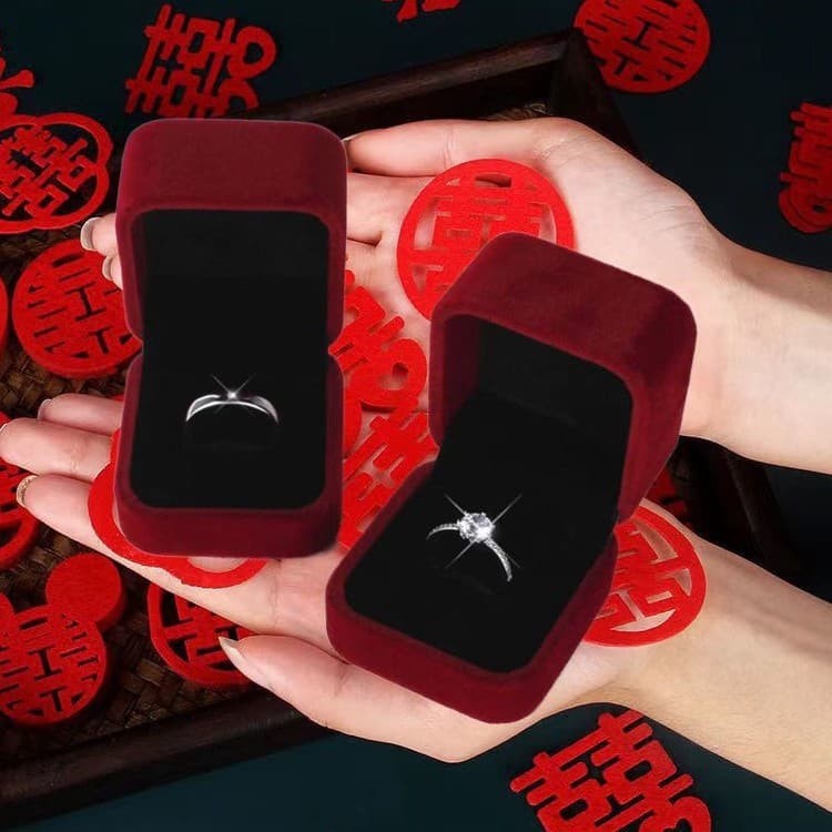 Korean Style Simulated Diamond Couple Rings For Women, Non-Fading Proposal Rings, Fashionable Six-Prong Zircon Jewelry