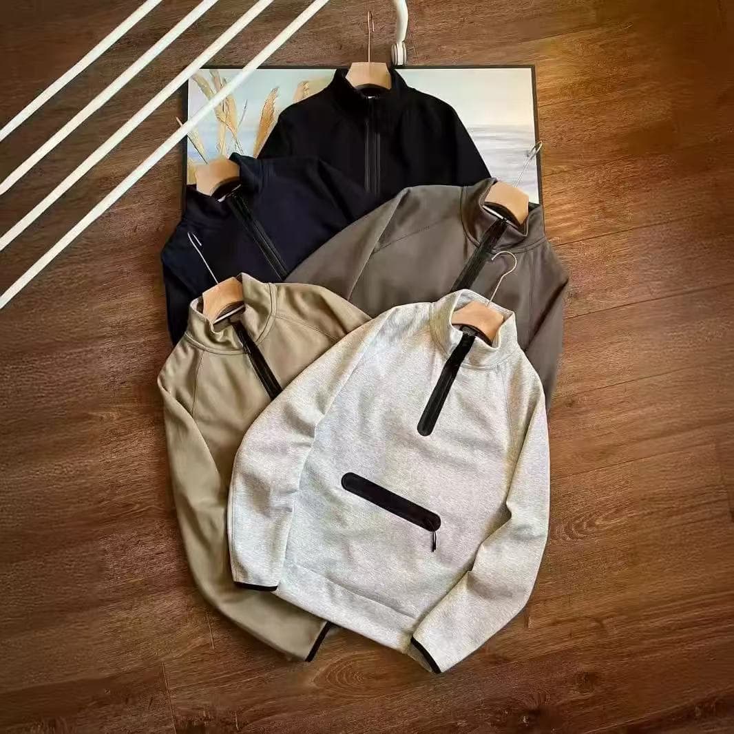 2026 Men's Multi Color Half Zip Loose Fit Sports Stand Collar Pullover Sweatshirt 998