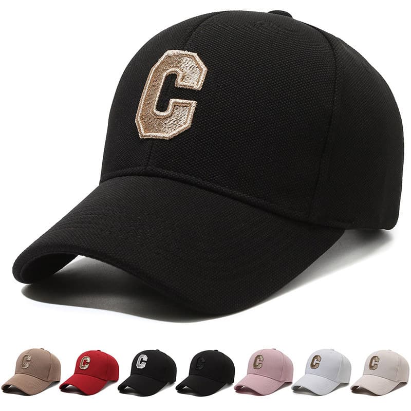 New Fashion Summer Baseball Cap Women Men Embroidery Letter C Cotton Snapback Sun Unisex Solid Color Visor Hats